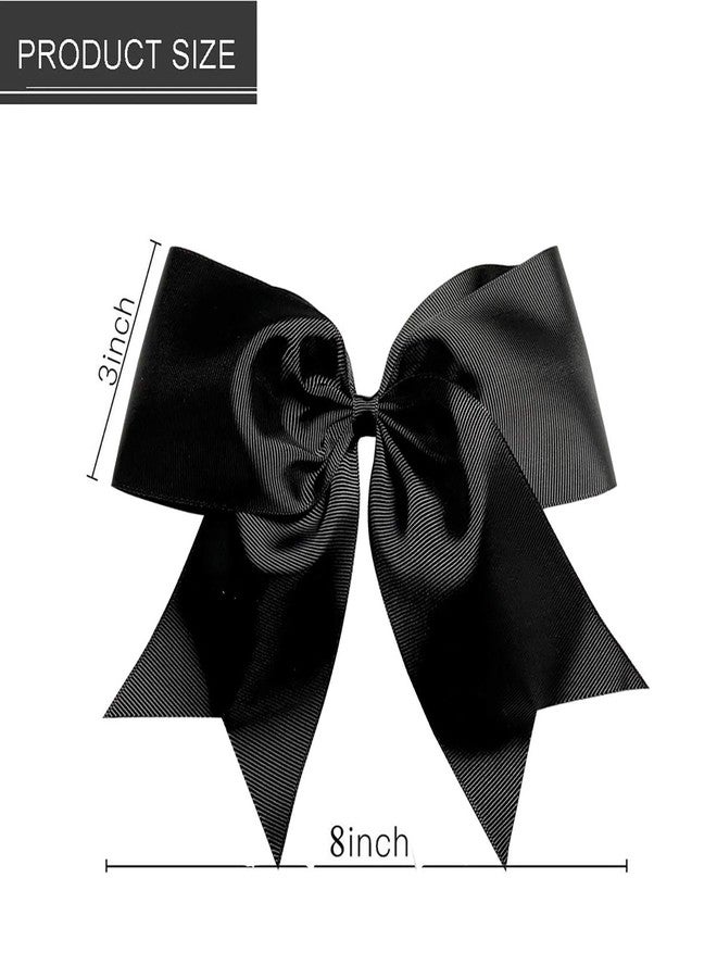Hipcheer 2 Packs Jumbo Cheerleading Bow 8 Inch Large Cheer Hair Bows with Alligator Clips for Teen Girls Softball Outfit Uniform (Black) - Image 5